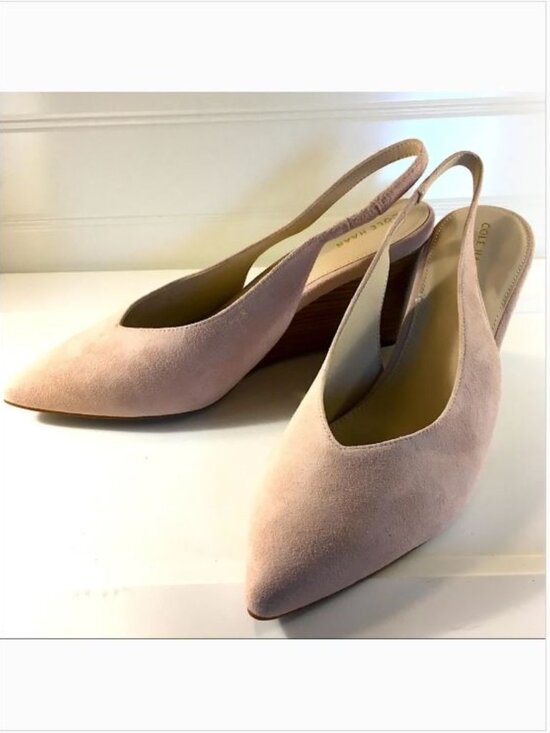 Cole Haan Shoes - Cole Haan Elnora sling back wedge pump - Mahogany Rose Suede